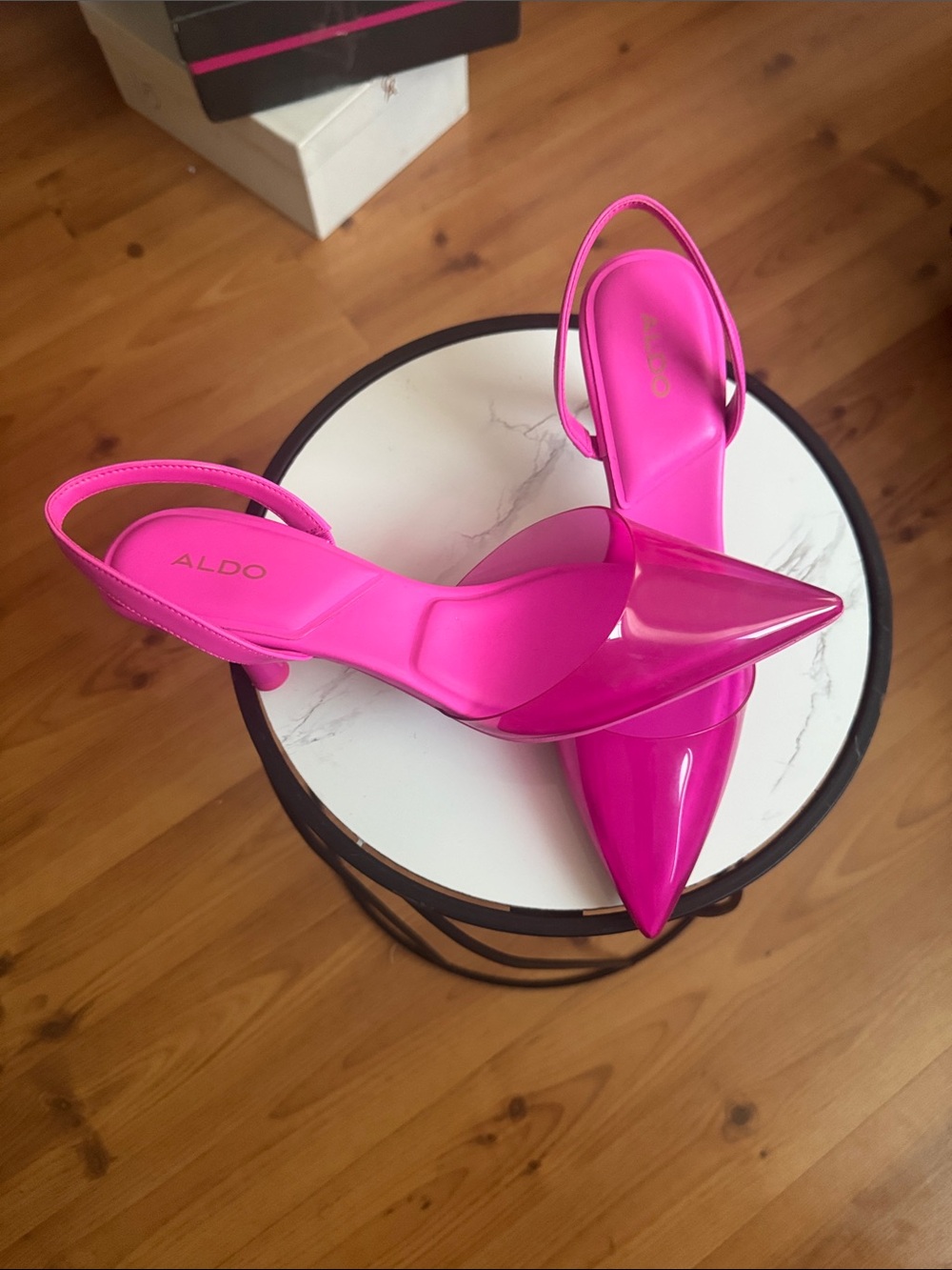 ALDO Hot Pink Pointed Slingback Heels - Picture 6 of 6
